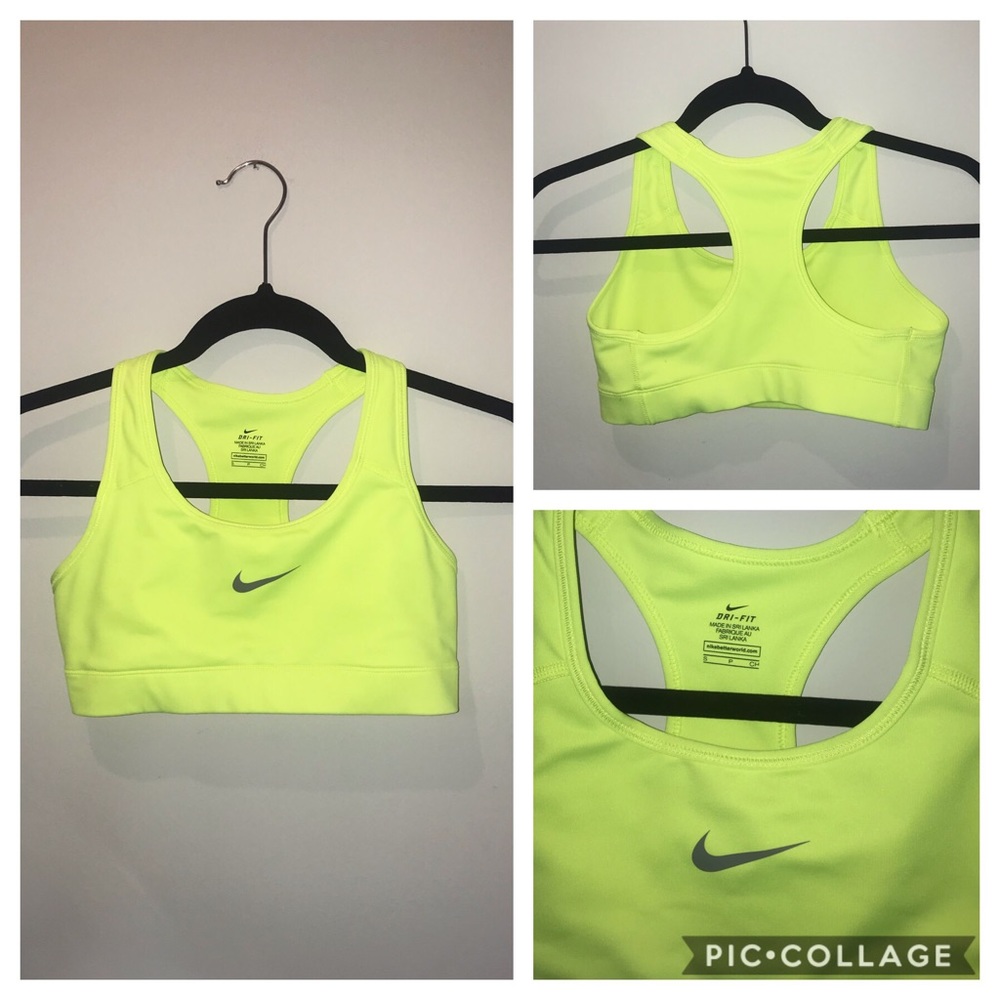 NEON YELLOW NIKE SPORTS BRA